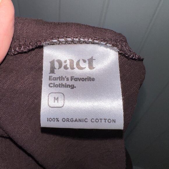 Pact Tank Jumpsuit Womens Medium Brown Organic Cotton Easy All Day Drawstring - Picture 6 of 6